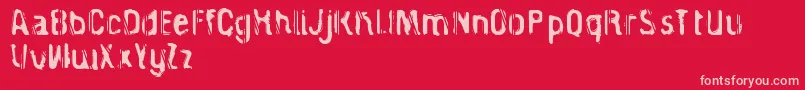 CagedPrisoner Font – Pink Fonts on Red Background