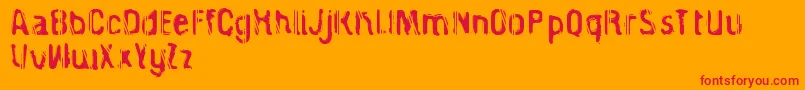 CagedPrisoner Font – Red Fonts on Orange Background