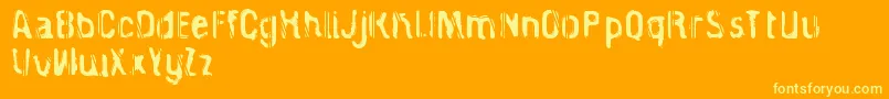 CagedPrisoner Font – Yellow Fonts on Orange Background