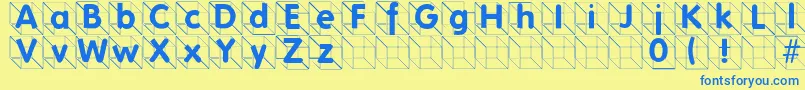 Folksincube Font – Blue Fonts on Yellow Background