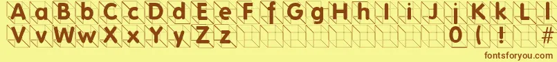 Folksincube Font – Brown Fonts on Yellow Background