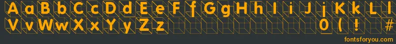 Folksincube Font – Orange Fonts on Black Background