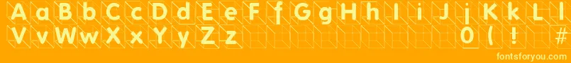 Fonte Folksincube – fontes amarelas em um fundo laranja