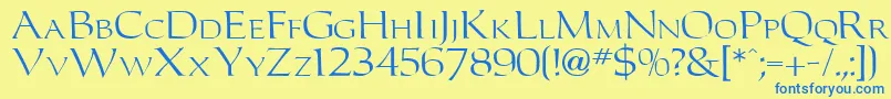 Carleton Font – Blue Fonts on Yellow Background