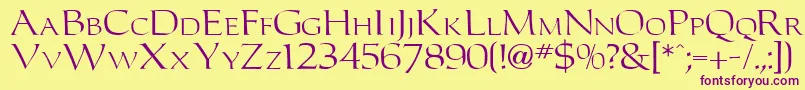 Carleton Font – Purple Fonts on Yellow Background