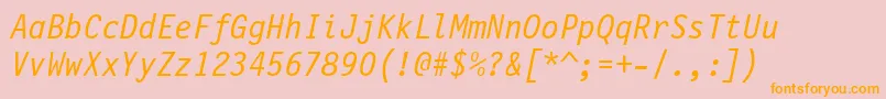 FinancialOblique Font – Orange Fonts on Pink Background