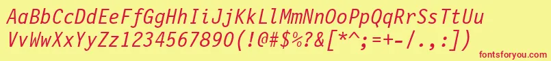 FinancialOblique Font – Red Fonts on Yellow Background