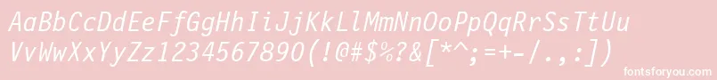 FinancialOblique Font – White Fonts on Pink Background
