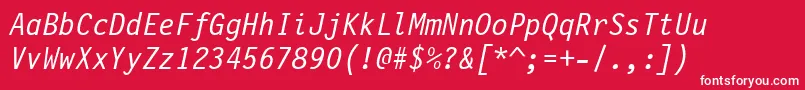 FinancialOblique Font – White Fonts on Red Background