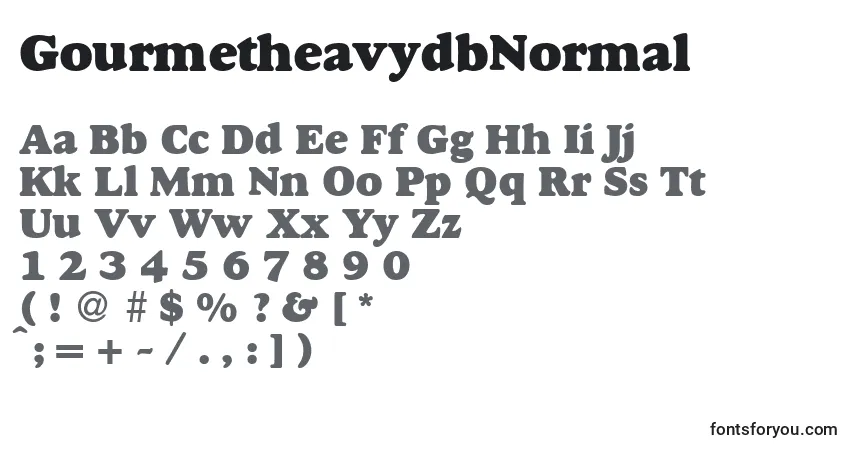 Schriftart GourmetheavydbNormal – Alphabet, Zahlen, spezielle Symbole