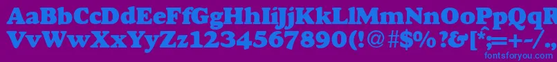 GourmetheavydbNormal Font – Blue Fonts on Purple Background