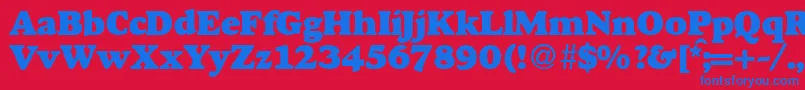 フォントGourmetheavydbNormal – 赤い背景に青い文字