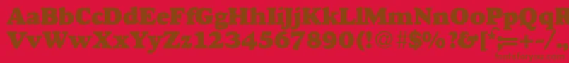 Czcionka GourmetheavydbNormal – brązowe czcionki na czerwonym tle