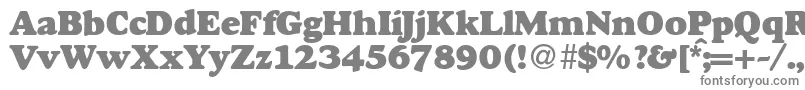 GourmetheavydbNormal-fontti – harmaat kirjasimet valkoisella taustalla