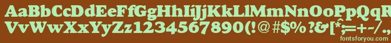 GourmetheavydbNormal-fontti – vihreät fontit ruskealla taustalla