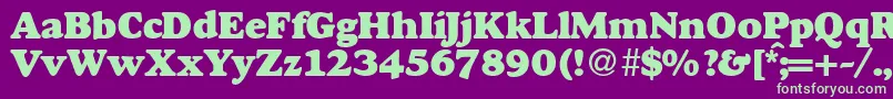 GourmetheavydbNormal Font – Green Fonts on Purple Background