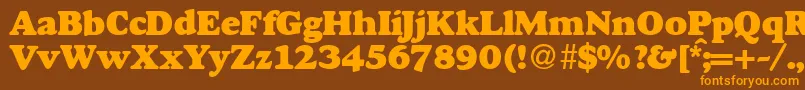 Więcej informacji o czcionce GourmetheavydbNormal Czcionka GourmetheavydbNormal – pomarańczowe czcionki na brązowym tle