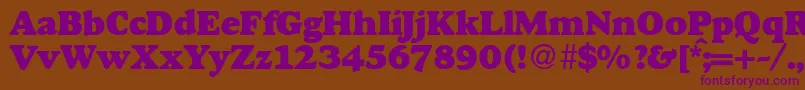 GourmetheavydbNormal-Schriftart – Violette Schriften auf braunem Hintergrund