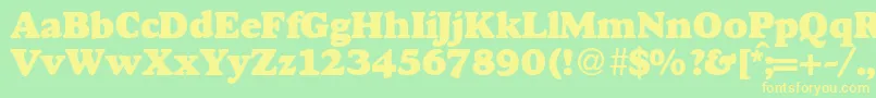 GourmetheavydbNormal-Schriftart – Gelbe Schriften auf grünem Hintergrund