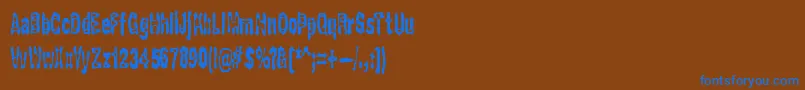 フォントGaspingBrk – 茶色の背景に青い文字