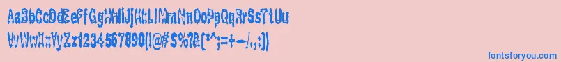 GaspingBrk Font – Blue Fonts on Pink Background