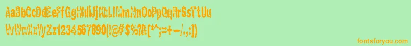 GaspingBrk Font – Orange Fonts on Green Background