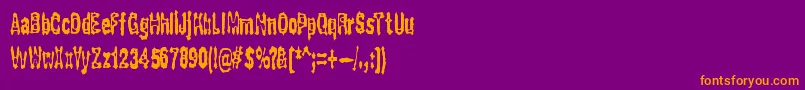 GaspingBrk Font – Orange Fonts on Purple Background