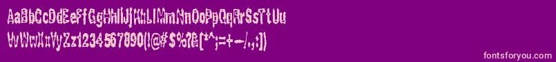 GaspingBrk Font – Pink Fonts on Purple Background