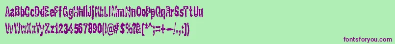 GaspingBrk Font – Purple Fonts on Green Background