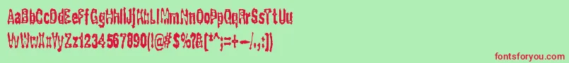 GaspingBrk Font – Red Fonts on Green Background