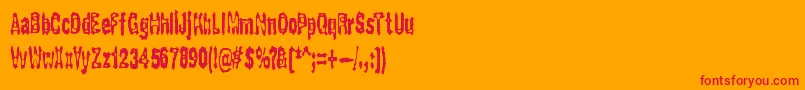 GaspingBrk Font – Red Fonts on Orange Background