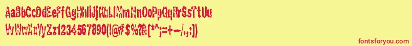 GaspingBrk Font – Red Fonts on Yellow Background