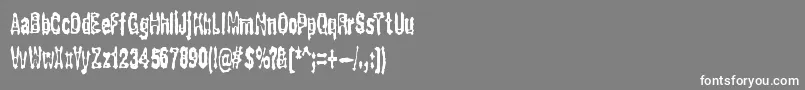 フォントGaspingBrk – 灰色の背景に白い文字