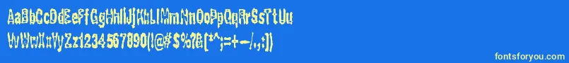 GaspingBrk Font – Yellow Fonts on Blue Background