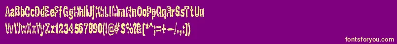 GaspingBrk Font – Yellow Fonts on Purple Background