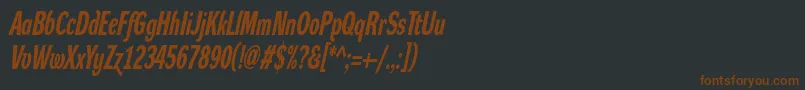 Шрифт DynagroteskrxcBolditalic – коричневые шрифты на чёрном фоне