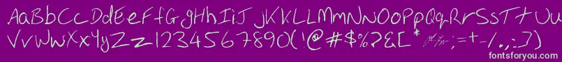 Oakhill Font – Green Fonts on Purple Background