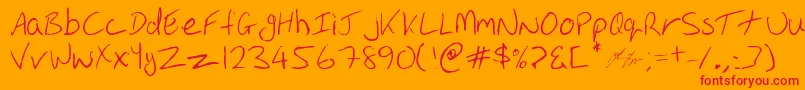 Oakhill Font – Red Fonts on Orange Background