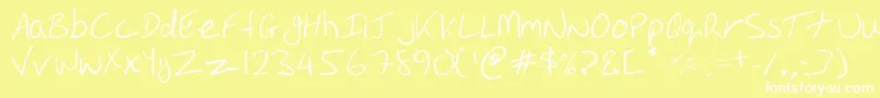 Oakhill-fontti – valkoiset fontit keltaisella taustalla