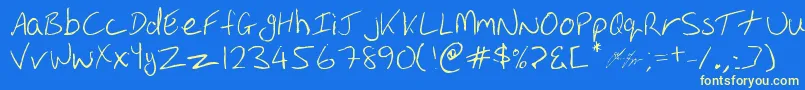 Oakhill Font – Yellow Fonts on Blue Background
