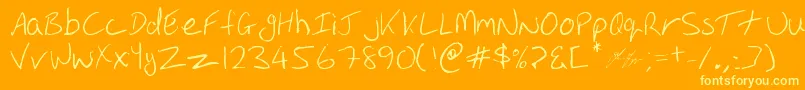 Oakhill-fontti – keltaiset fontit oranssilla taustalla