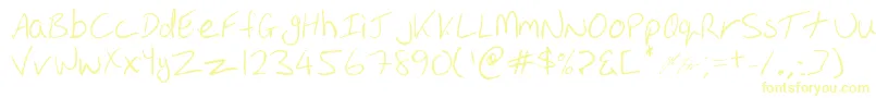 Oakhill-Schriftart – Gelbe Schriften auf weißem Hintergrund
