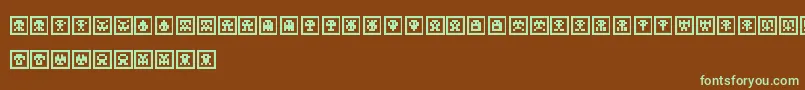 ScumskullzBox-fontti – vihreät fontit ruskealla taustalla