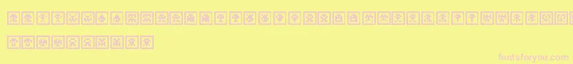 ScumskullzBox-fontti – vaaleanpunaiset fontit keltaisella taustalla
