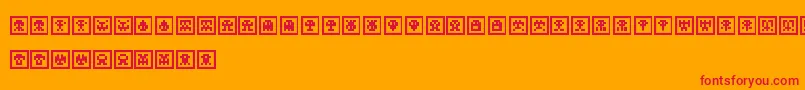 Шрифт ScumskullzBox – красные шрифты на оранжевом фоне