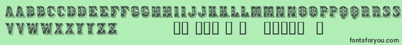 Azteak-fontti – mustat fontit vihreällä taustalla