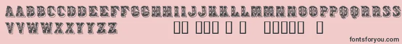 フォントAzteak – ピンクの背景に黒い文字