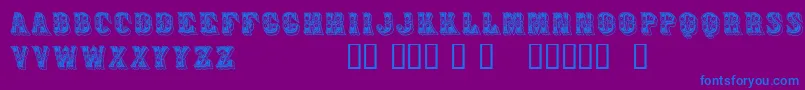 Azteak-Schriftart – Blaue Schriften auf violettem Hintergrund