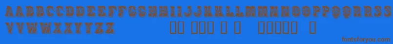 Azteak Font – Brown Fonts on Blue Background