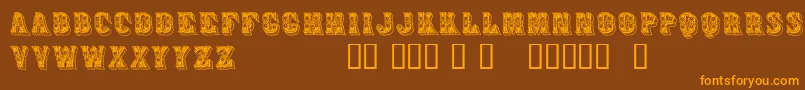 Azteak Font – Orange Fonts on Brown Background